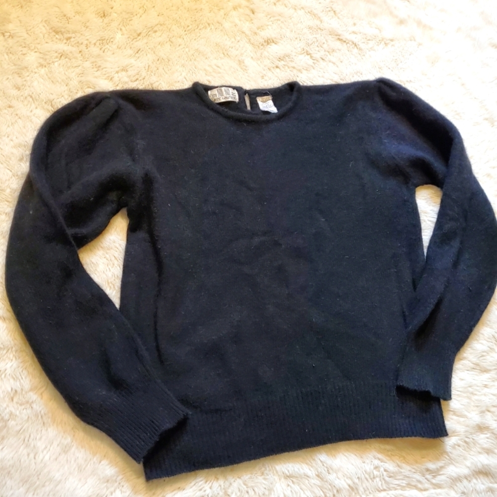 Jeff Laurent Wool Sweater Medium Womens. Tuff Top Sleeves Black Vintage
